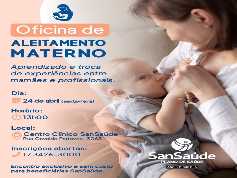 SanSaúde prepara primeira oficina de aleitamento