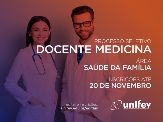 UNIFEV tem vaga para docente na área de Saúde da Família