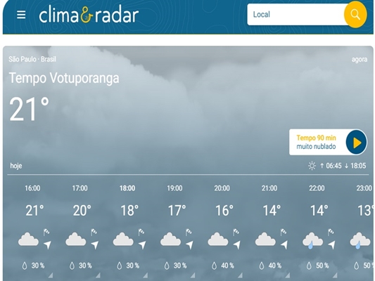 Frio chegando na região de Votuporanga