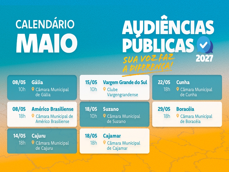 ALESP promove audiências públicas para orçamento 2027