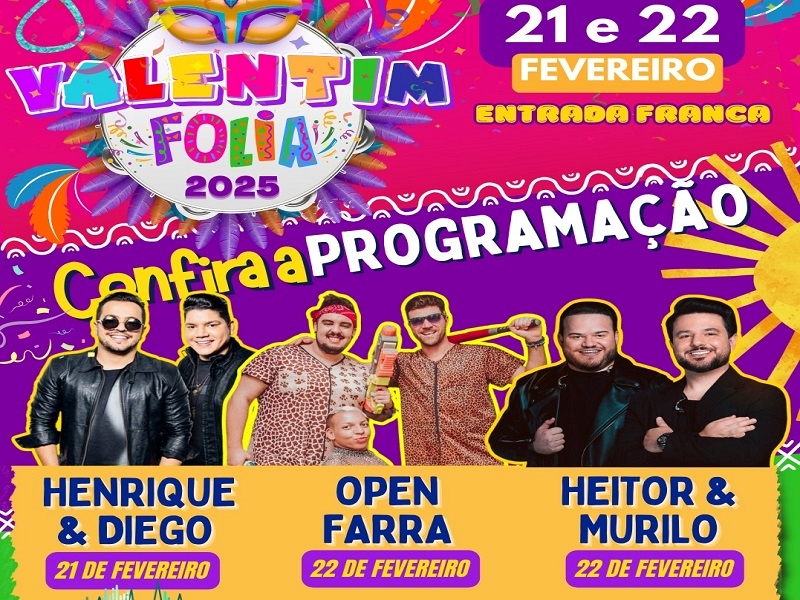 Pré-Carnaval com shows em Valentim Gentil