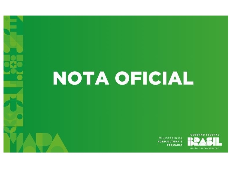 Nota do Ministério da Agricultura sobre gripe aviária