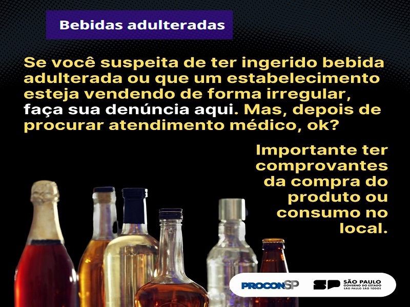 Procon cria canal para denúncias de bebidas adulteradas