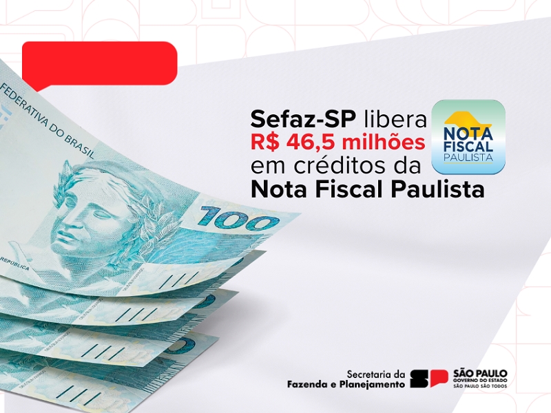 São Paulo libera R$ 45 milhões em créditos da Nota Fiscal Paulista