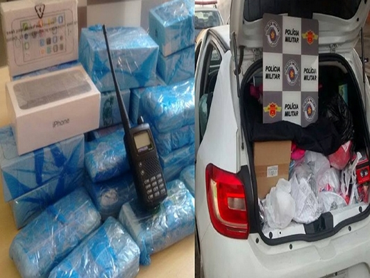 Polícia pega contrabandista com 20 Iphones e muambeiro em Jales
