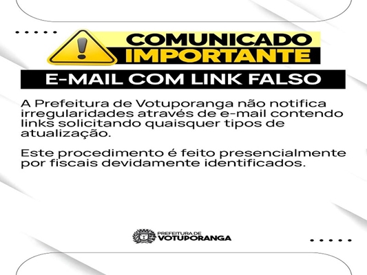 Golpe de atualização cadastral por e-mail em Votuporanga