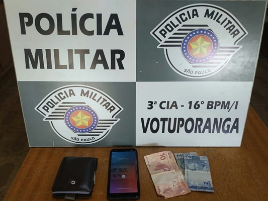 Ladrão de celular e carteira é preso pela Polícia Militar
