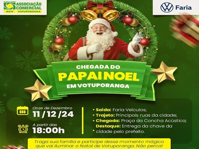 Comércio festeja chegada do Papai Noel