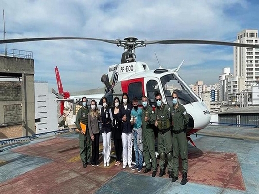 Helicóptero da PM ajuda paciente de Cardoso
