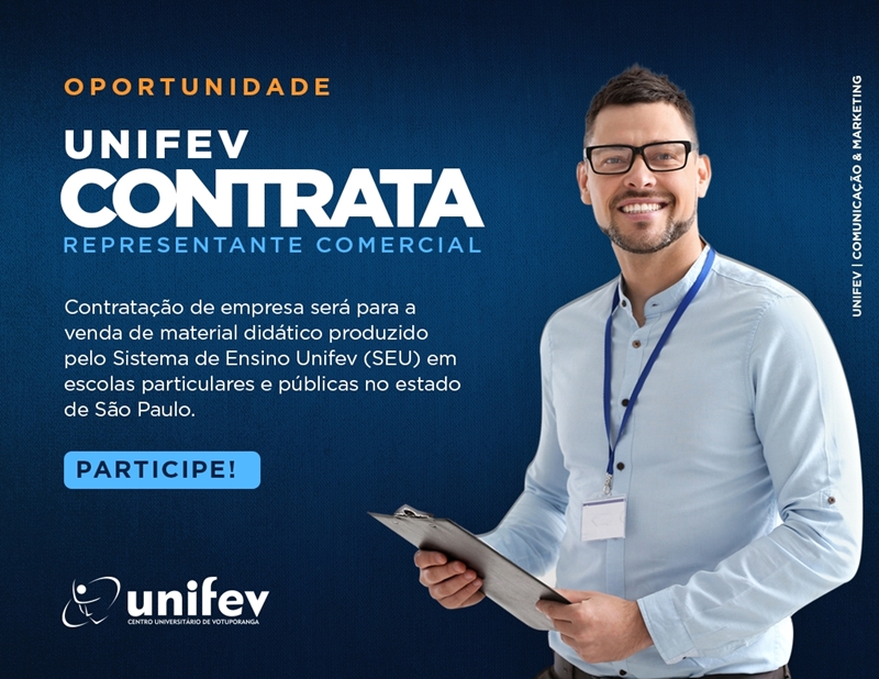 UNIFEV abre contratação de representante comercial 