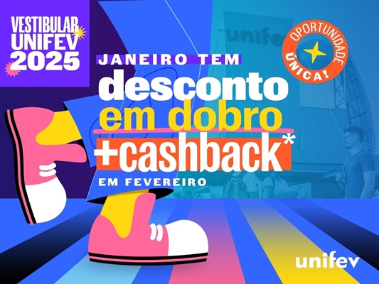 Vestibular Unifev: com desconto em dobro mais cashback