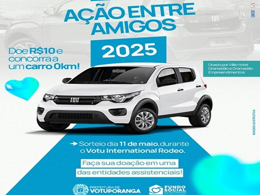 Ação Entre Amigos vai sortear carro novo em Votuporanga