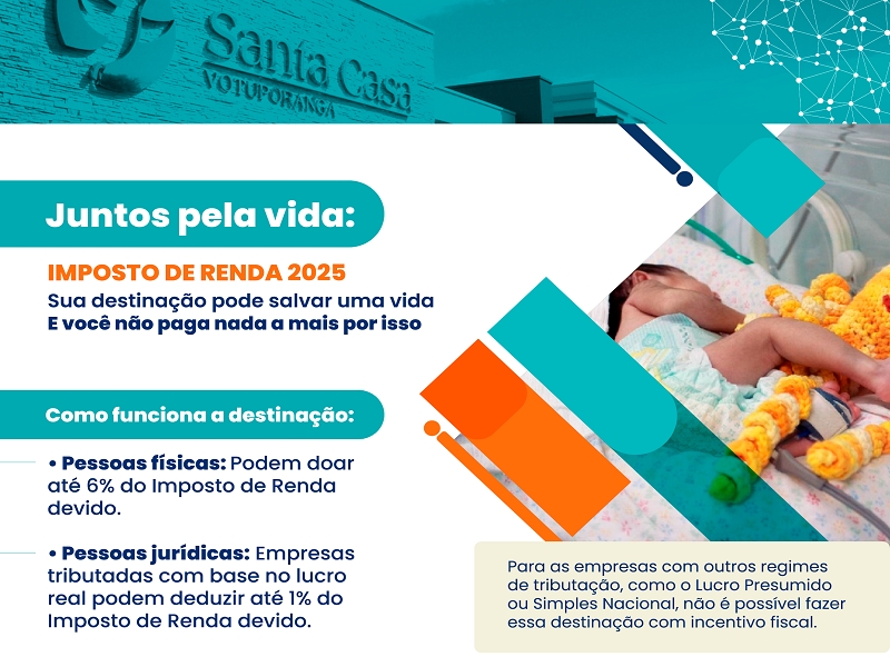 Campanha para doar Imposto de Renda para a Santa Casa