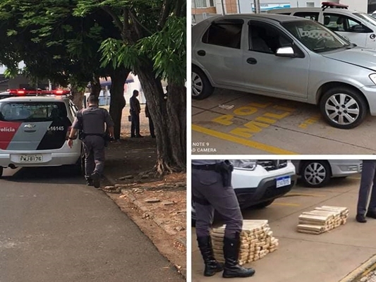 Polícia Militar e Rodoviária interceptam carro cheio de droga