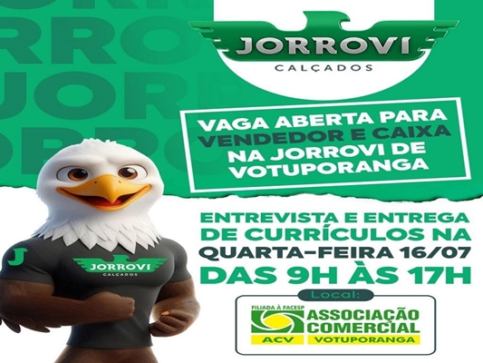 Jorrovi Calçados faz mutirão de emprego em Votuporanga 