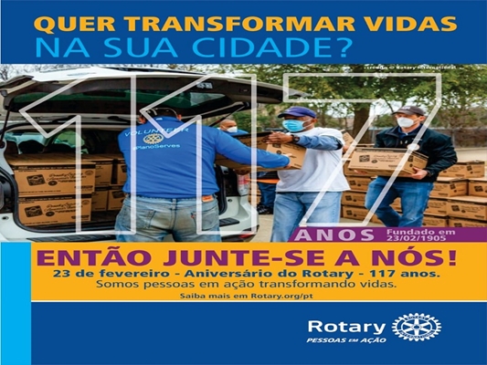 Rotary comemora 117 anos de serviços 